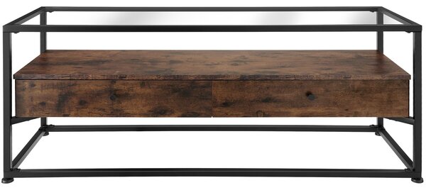 Tectake Televizní stolek Maidenhead 121,5x41,5x50,5cm - Industriální dřevo tmavé, rustikální