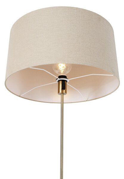 Stojací lampa nastavitelná bronzová se světle hnědým stínítkem 50 cm - Parte
