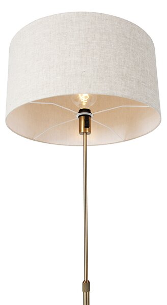Stojací lampa nastavitelná bronzová se světle šedým stínítkem 50 cm - Parte