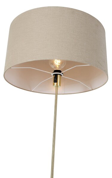 Stojací lampa nastavitelná zlatá se světle hnědým stínítkem 50 cm - Parte
