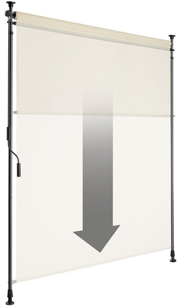 Tectake Markýza Taija s ruční klikou - 120 x 310 cm, béžová