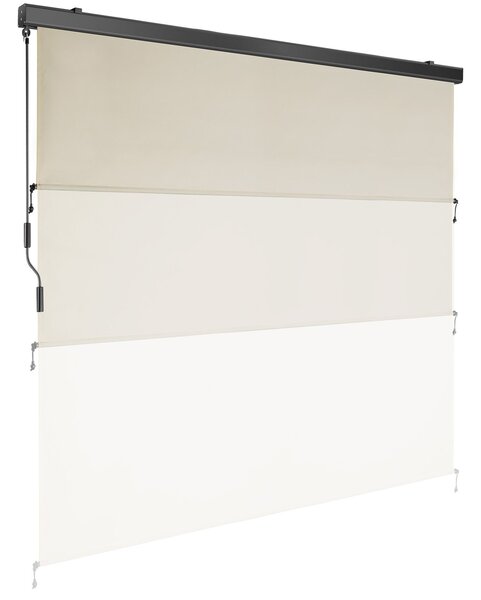 Tectake Svislá markýza Eloise se 2 nástěnnými držáky - 200 x 250 cm, béžová