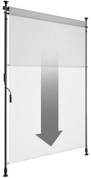 Tectake Markýza Taija s ruční klikou - 100 x 310 cm, světle šedá