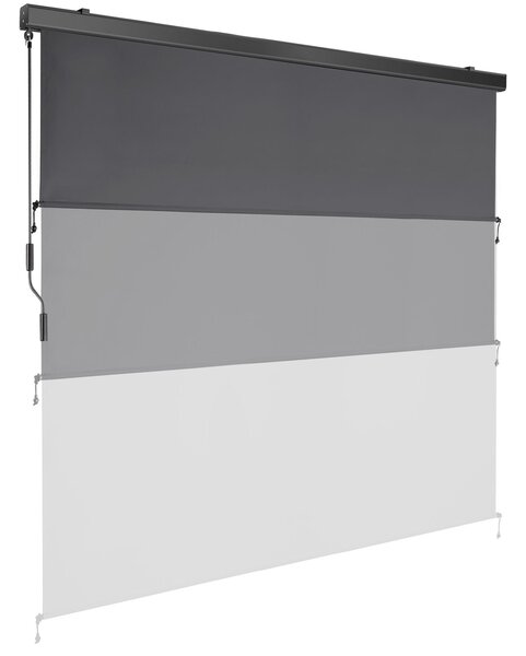 Tectake Svislá markýza Eloise se 2 nástěnnými držáky - 200 x 250 cm, tmavě šedá