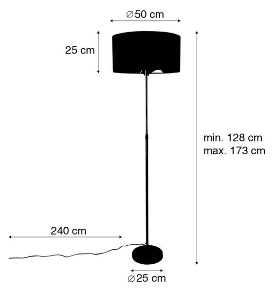 Stojací lampa nastavitelná zlatá se světle hnědým stínítkem 50 cm - Parte