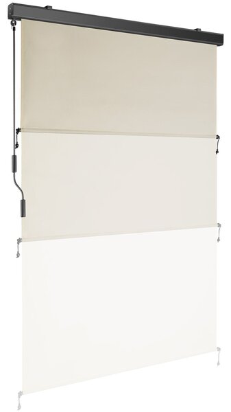 Tectake Svislá markýza Eloise se 2 nástěnnými držáky - 120 x 250 cm, béžová