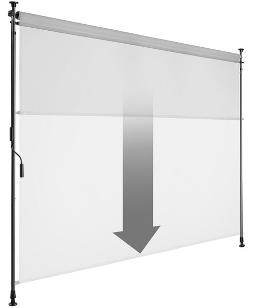 Tectake Markýza Taija s ruční klikou - 200 x 310 cm, světle šedá