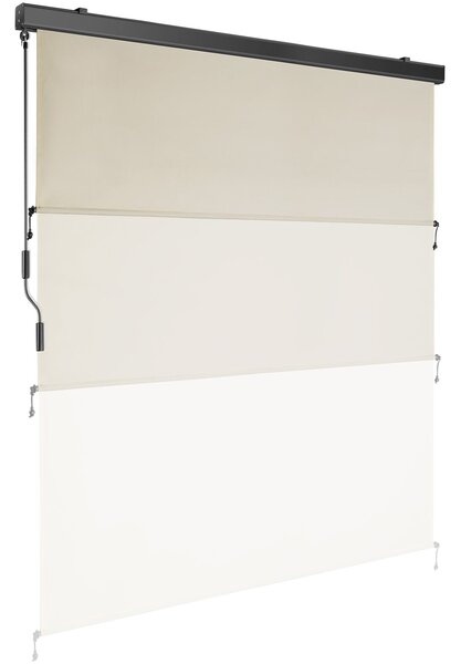 Tectake Svislá markýza Eloise se 2 nástěnnými držáky - 160 x 250 cm, béžová