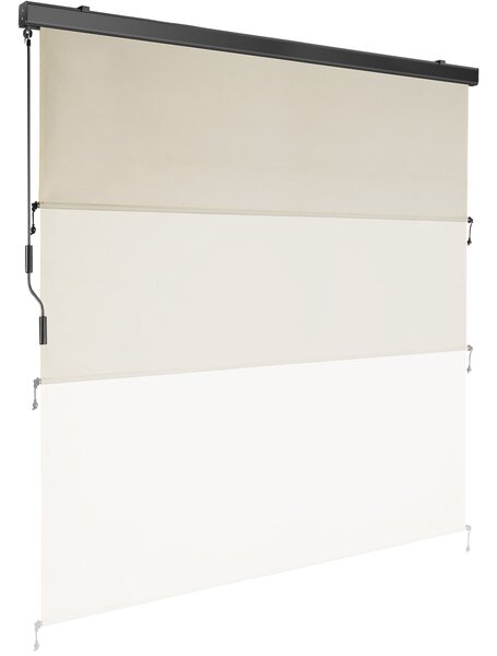 Tectake Svislá markýza Eloise se 2 nástěnnými držáky - 180 x 250 cm, béžová