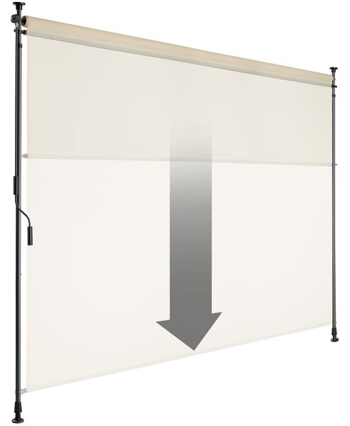 Tectake Markýza Taija s ruční klikou - 200 x 310 cm, béžová