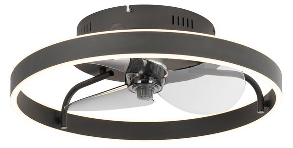 Stropní ventilátor černý vč. LED s dálkovým ovládáním - Maddy