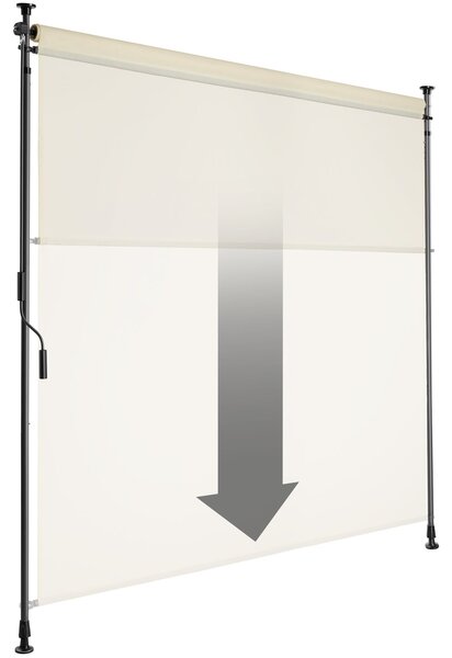 Tectake Markýza Taija s ruční klikou - 150 x 310 cm, béžová