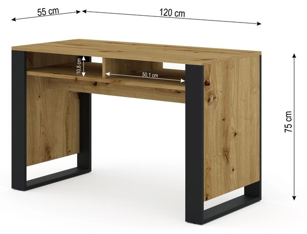 PC stolek Montana (dub artisan + černá). Akce -17%