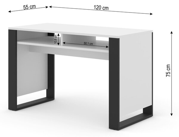 PC stolek Montana (bílá + černá). Akce -23%