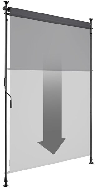 Tectake Markýza Taija s ruční klikou - 100 x 310 cm, tmavě šedá