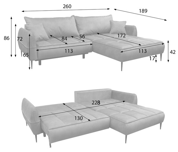 ROHOVÁ SEDAČKA, textil, modrá MID.YOU - Sedací soupravy, Online Only