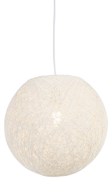 Venkovská závěsná lampa bílá 35 cm - Corda