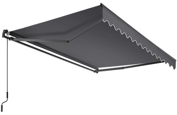 Tectake Výsuvná markýza Ornella s držákem na zeď - 250 x 200 cm, tmavě šedá