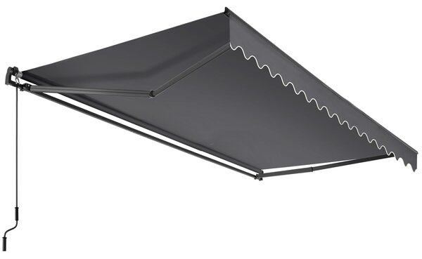 Tectake Výsuvná markýza Ornella s držákem na zeď - 300 x 250 cm, tmavě šedá