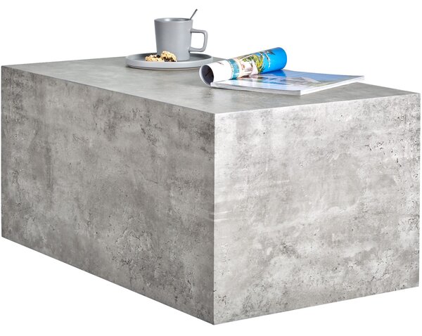 Tectake Konferenční stolek Lasley, nosnost 45 kg - Vzhled betonu, 90 x 50 x 40 cm