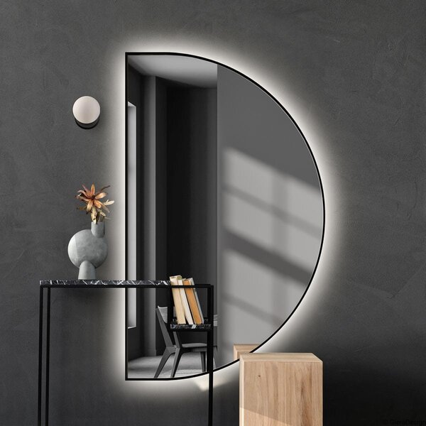 GieraDesign Zrcadlo Portal Wide LED Black Rozměr: 100 x 60 cm