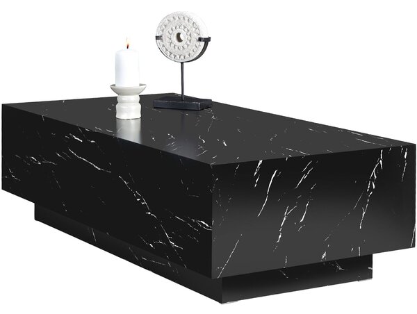 Tectake Konferenční stolek Lasley s podstavcem, nosnost 45 kg - Vzhled černého mramoru, 120 x 60 x 35 cm