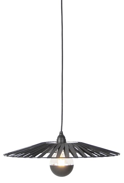 Venkovská závěsná lampa černá 46 cm - Leia
