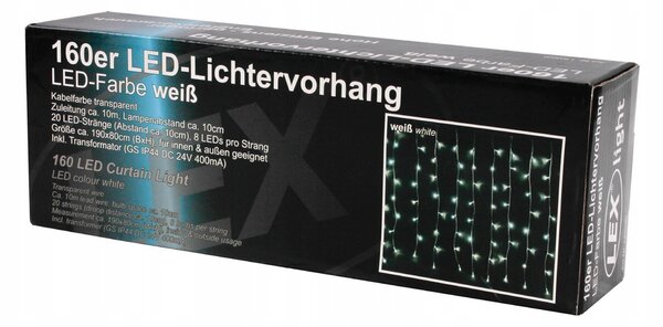 Linder Exclusiv Vánoční světelný déšť 160 LED Studená bílá
