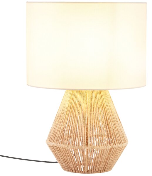 Tectake Stolní lampa Lignea Lux z juty v boho stylu, 60W - přírodní