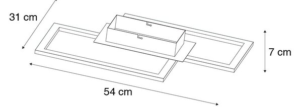 Stropní svítidlo černé 54 cm včetně LED 3-stupňové stmívatelné - Georgi