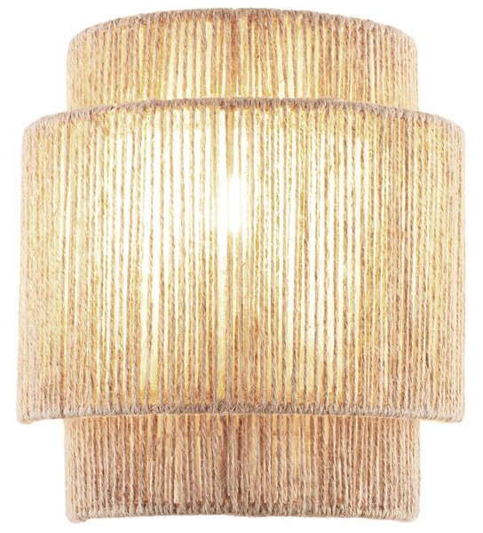 Tectake Nástěnné svítidlo Lignea Lux z juty v boho stylu, 40W - přírodní