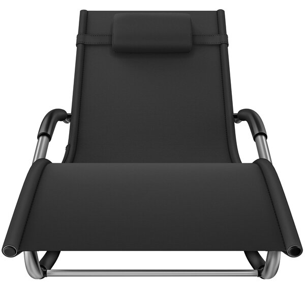 Tectake Zahradní lehátko Taya, ergonomické, houpací funkce - černá, za kus