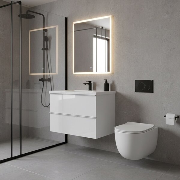 BPS-koupelny Podomítkový modul Geberit DuoFix s WC mísou LE-WH-TR-03 + ovládací tlačítko Delta 50 chrom