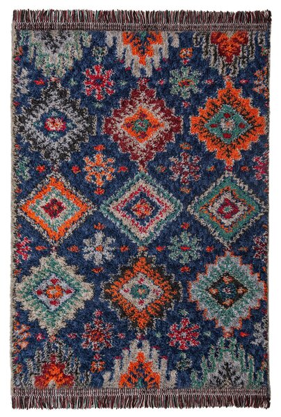 KOBEREC S VYSOKÝM VLASEM, 133/190 cm tmavě modrá Flair Rugs - Online Only koberce & rohožky, Online Only