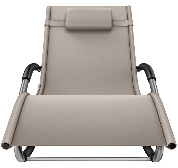 Tectake Zahradní lehátko Taya, ergonomické, houpací funkce - béžová, Sada 2 kusů