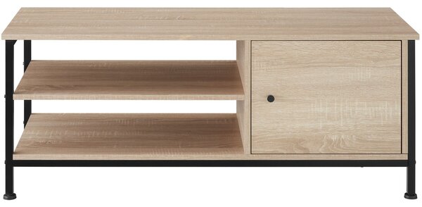 Tectake Televizní stolek Durban 110x40x45,5cm - Industrial světlé dřevo, dub Sonoma