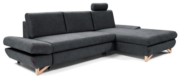 Rohová sedací souprava Aveley (antracit) (P). Akce -25%