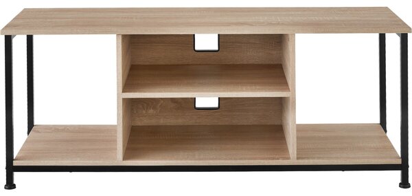 Tectake Televizní stolek - 120 cm, Industrial světlé dřevo, dub Sonoma