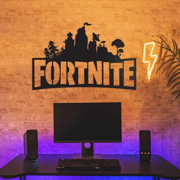 DUBLEZ | Dřevěné logo na zeď - Fortnite | Obraz