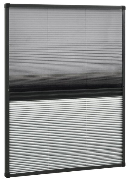 Plisovaná okenní síť proti hmyzu se zástěnou hliník 60x80 cm