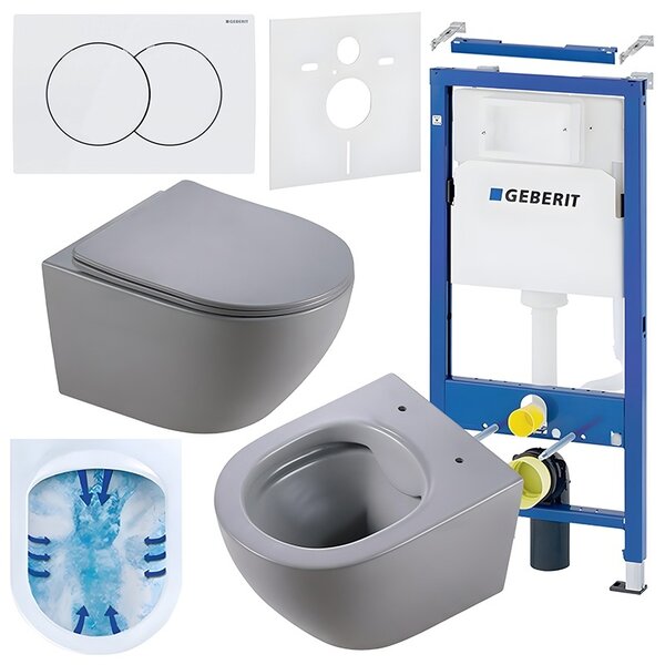 BPS-koupelny Podomítkový modul Geberit DuoFix s WC mísou MU-MTGR-RIM-03 + ovládací tlačítko Delta 01 bílá