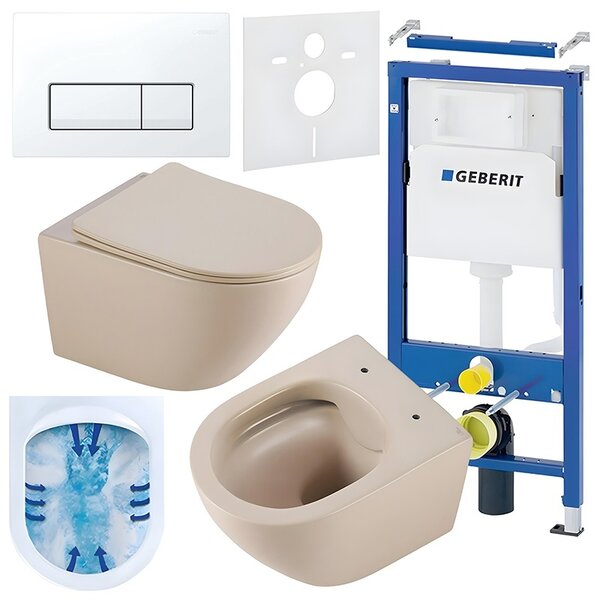 BPS-koupelny Podomítkový modul Geberit DuoFix s WC mísou MU-CAP-RIM-03 + ovládací tlačítko Delta 50 bílá
