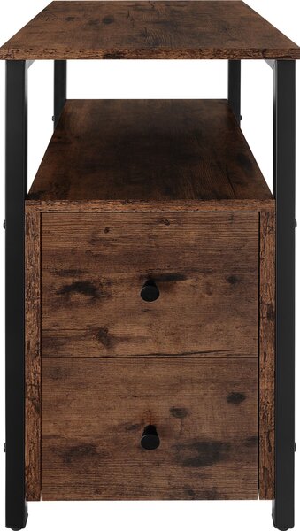 Tectake Noční stolek Tullamore 49,5x30x61,5cm - Industriální dřevo tmavé, rustikální