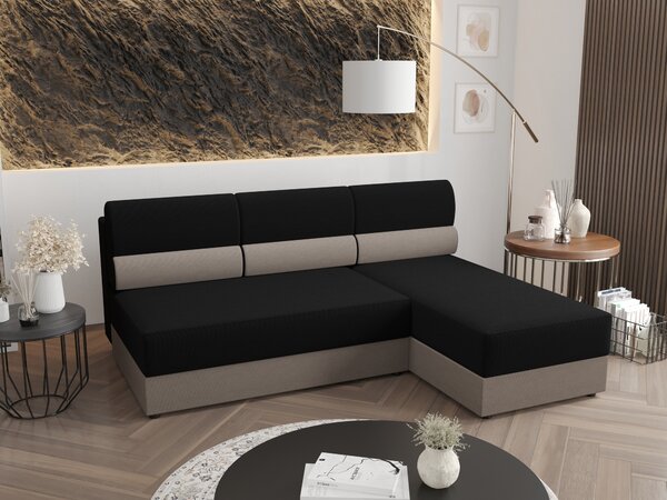 Rohová sedací souprava Radiant L1 (černá + červená). Vlastní profesionální přeprava až k Vám domů 1057439