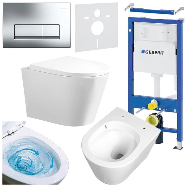 BPS-koupelny Podomítkový modul Geberit DuoFix s WC mísou PA-WH-TR-02 + ovládací tlačítko Delta 50 chrom