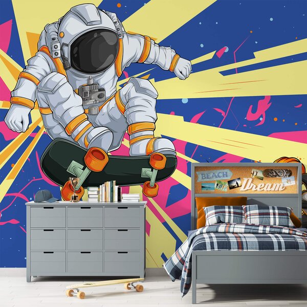 Fototapeta Astronaut na skateboardu, Vesmírné fototapety, Populární fototapety, t00019 - Tapeko.co.cz