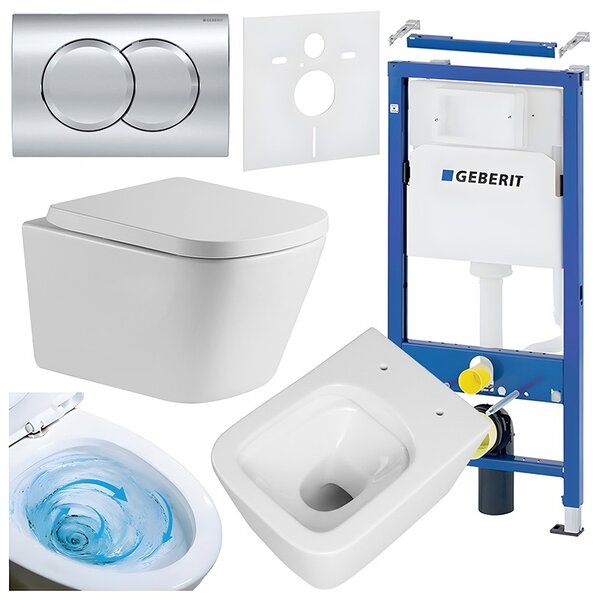 BPS-koupelny Podomítkový modul Geberit DuoFix s WC mísou VA-WH-TR-02 + ovládací tlačítko Delta 01 chrom