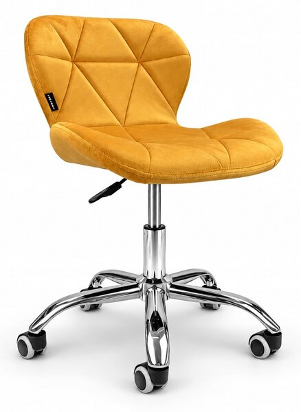 Křeslo otočné k psacímu stolu, nastavitelné, velurové, RIVELLO VELVET YELLOW