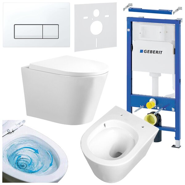 BPS-koupelny Podomítkový modul Geberit DuoFix s WC mísou PA-WH-TR-02 + ovládací tlačítko Delta 50 bílá