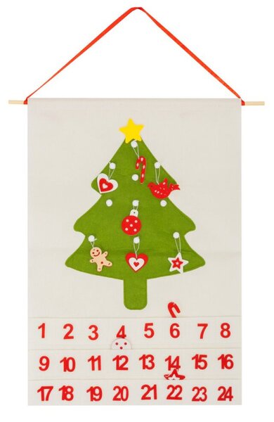 Adventní kalendář s kapsami plstěný pro děti 50x72cm, vánoční dekorace